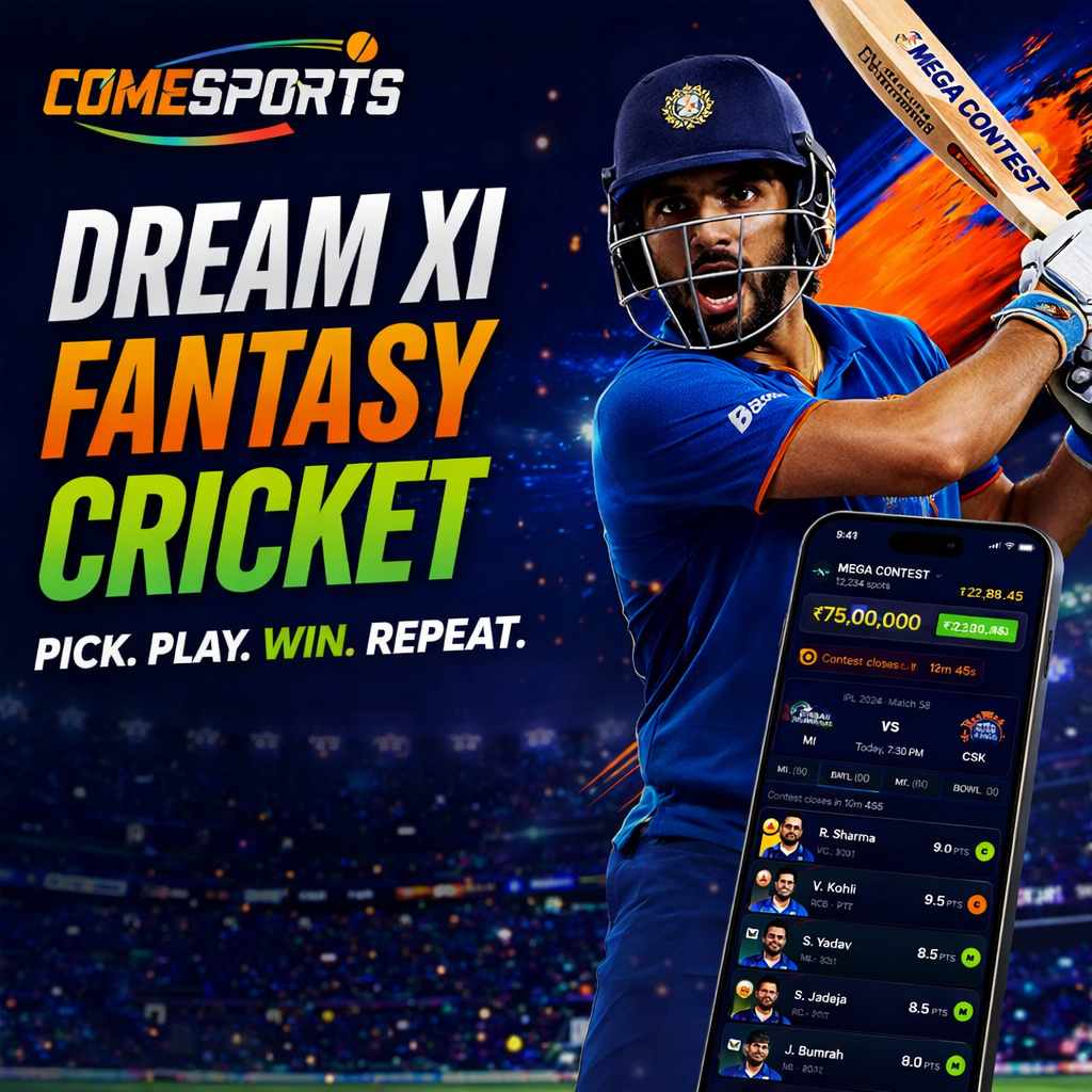 League 11 Dream XI fantasy cricket ad visual